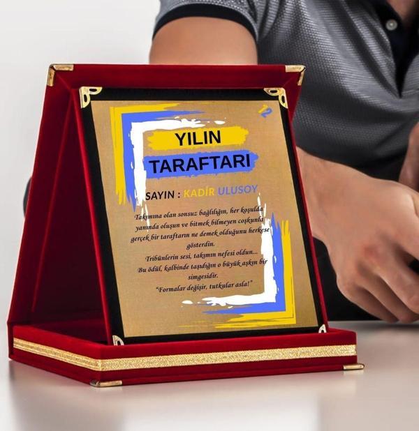 Sarı Lacivert Taraftara Özel Tasarımlı Hediyelik Teşekkür Plaketi - Image 1