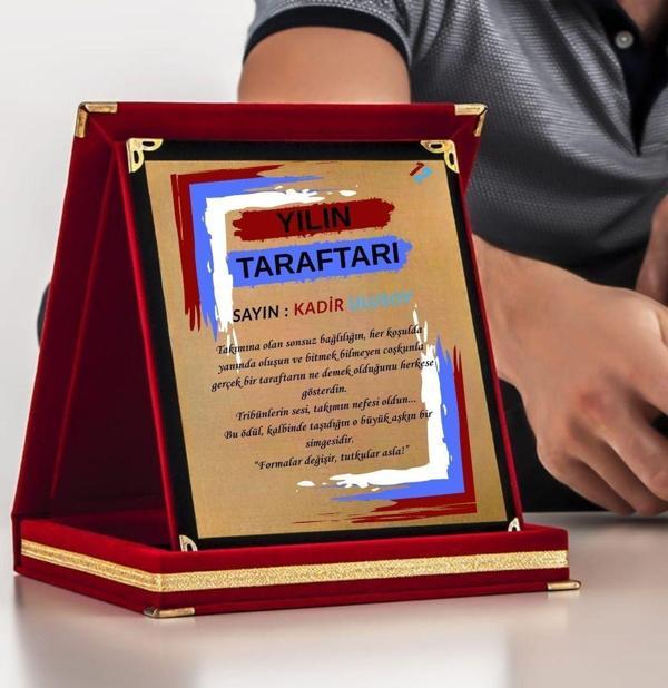 Bordo Mavi Taraftara Özel Tasarımlı Hediyelik Teşekkür Plaketi - Image 1