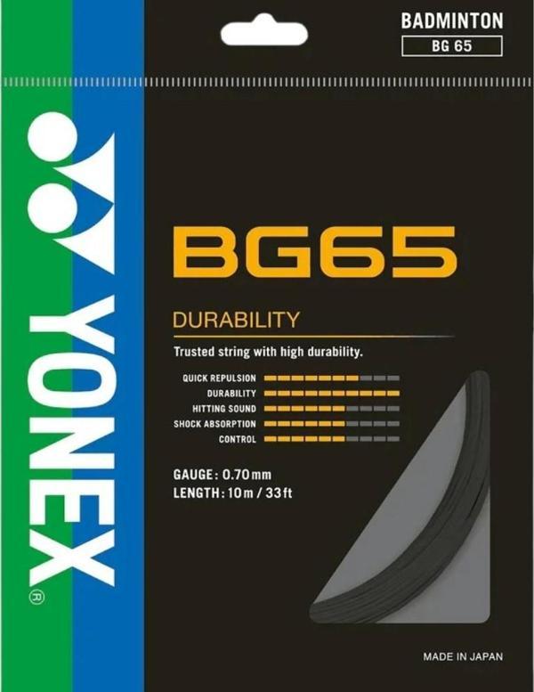 Yonex Bg 65 Badminton Kordajı 0.70 mm / 10m - Siyah - Image 1