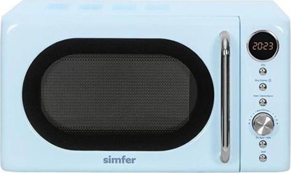 SİMFER SK-4606 SOLO MİKRODALGA FIRIN 20 L RETRO MAVİ DİJİTAL SAAT - Image 1