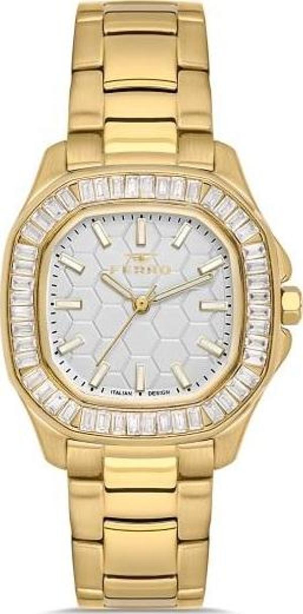 Ferro FL43008A-B Quartz Çelik Altın Rengi 31 mm Kadın Kol Saati - Image 1