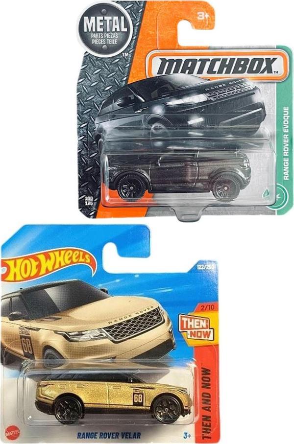 2 Araç Set - Matchbox Range Rover Evoque (2016) & Hot Wheels Range Rover Velar (2025) - Image 1