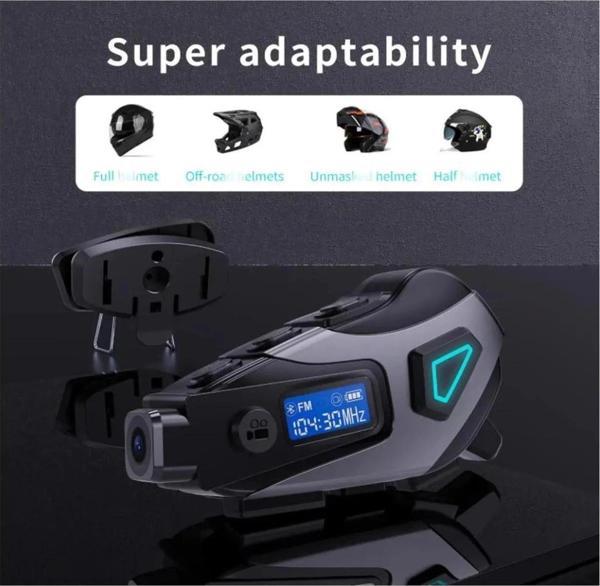 Kameralı Radyolu Wifi Uygulamalı Kask Kulaklık Su Geçirmez Bluetooth 5.4 Motosiklet Kask Kulaklığı - Image 1