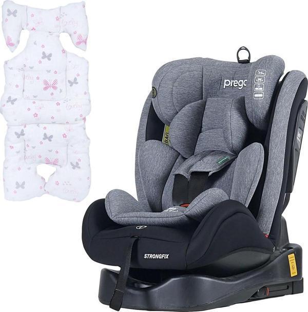 Prego StrongFix Oto Koltuğu-Müslin Oto Koltuk Minderi Gri-Pembe Gri - Image 1