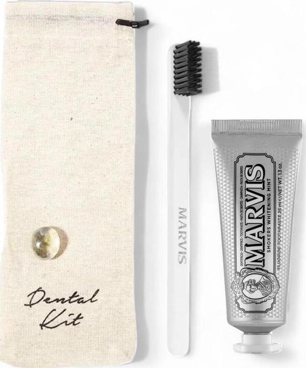 Marvis Smokers Whitening Mint 25 ml + Yumuşak Beyaz Diş Fırçalı Dental Kit - Image 1