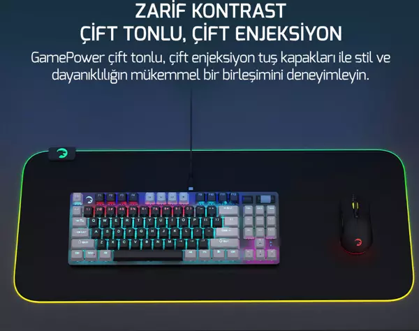 Gamepower Eva 5 60m Mekanik Blue Switch Türkçe Q 88 Tuş Usb Gaming Klavye - 3 Yıl Garantili - Image 1