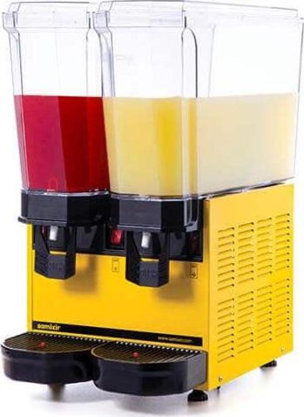 Samixir 40.MMY Klasik Twin Soğuk İçecek Dispenseri, 20+20 L, Karıştırıcılı, Sarı - Image 1