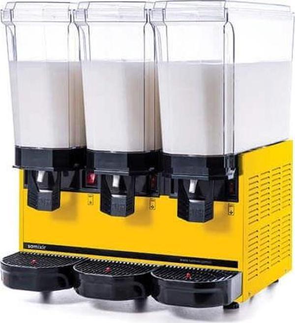 Samixir 60.MMMY Klasik Triple Soğuk İçecek Dispenseri, 20+20+20 L, Karıştırıcılı, Sarı - Image 1