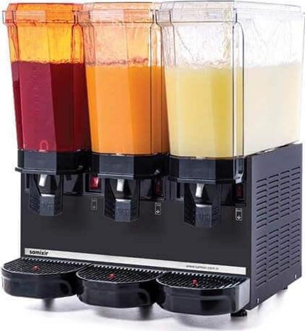 Samixir 60.SSSB Klasik Triple Soğuk İçecek Dispenseri, 20+20+20 L, Fıskiyeli, Siyah - Image 1