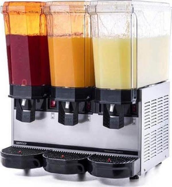 Samixir 60.SSSI Klasik Triple Soğuk İçecek Dispenseri, 20+20+20 L, Fıskiyeli, Inox - Image 1