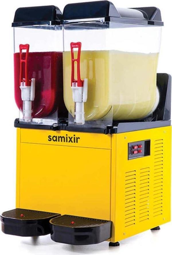 Samixir SLUSH24.Y Slush Twin-2li ice Slush Makinesi-2x12 Litre-Sarı - Image 1