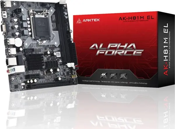 Arktek H81 Alpha Force Ak-H81M El Ddr3 Hdmı Pcıe 2.0 1150P Matx - Image 1
