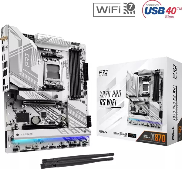 Asrock Asrock X870 Pro Rf Wıfı7 Ddr5 Hdmı-Dp Typec Pcıe 5.0 Am5 Atx - Image 1