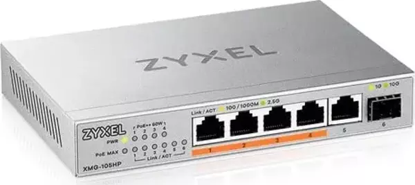 Zyxel 5Port Xmg-105Hp 2.5-Gıgabıt 1-Sfp 70W Poe Yönetilemez Swıtch - Image 1