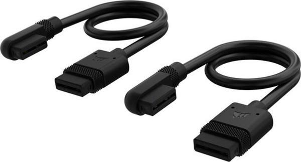 Corsaır Crosaır Cl-9011123-Ww İcue Lınk Kablosu, 2X 200 Mm, Düz/İnce 90° Konektörlü, Siyah - Image 1