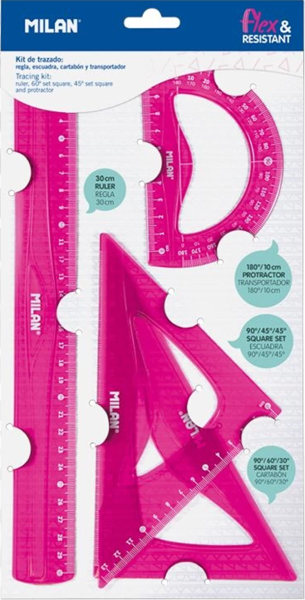 MILAN 359801P ACID PEMBE ESNEK CETVEL SETİ - 4'LÜ - Image 1