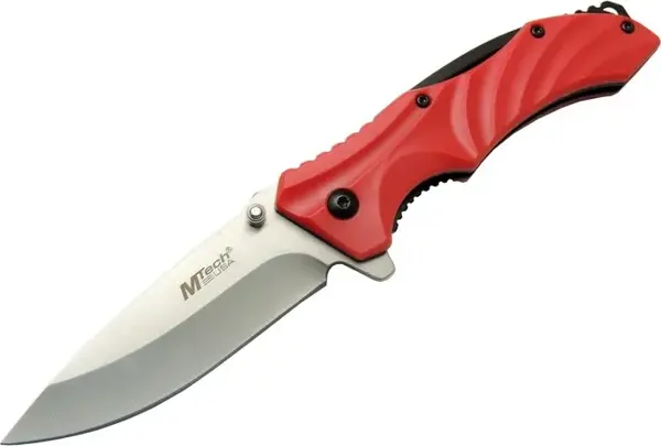 Mtech 4312 Kırmızı Kamp Çakı 20cm - Yarı Otomatik, Kemerlikli - Image 1