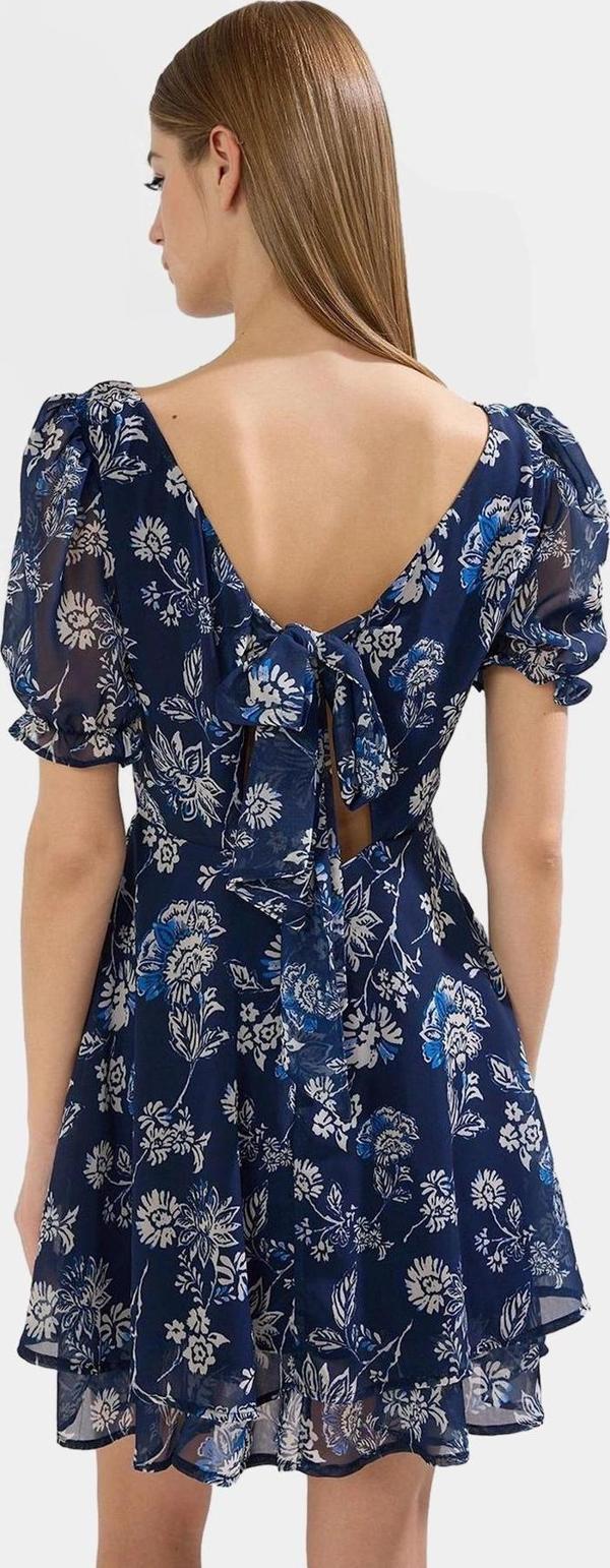 Çiçek Desenli Şifon Elbise Yazlık Mini Skater Günlük Kullanım İçin Trend Tasarım - Image 1