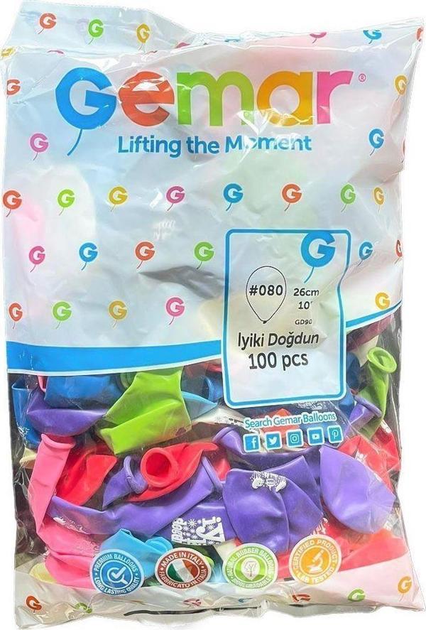 GD-90 DOĞUM GÜNÜ BALON GEMAR KOLİ 100 PK - Image 1