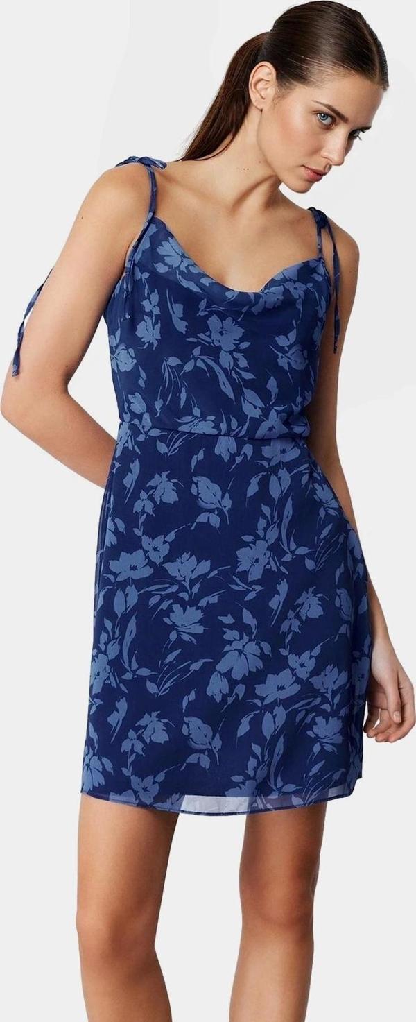 A line Şifon Mini Elbise Çiçek Desenli Polyester Yazlık Günlük Kullanım İçin Uzun Ömürlü - Image 1