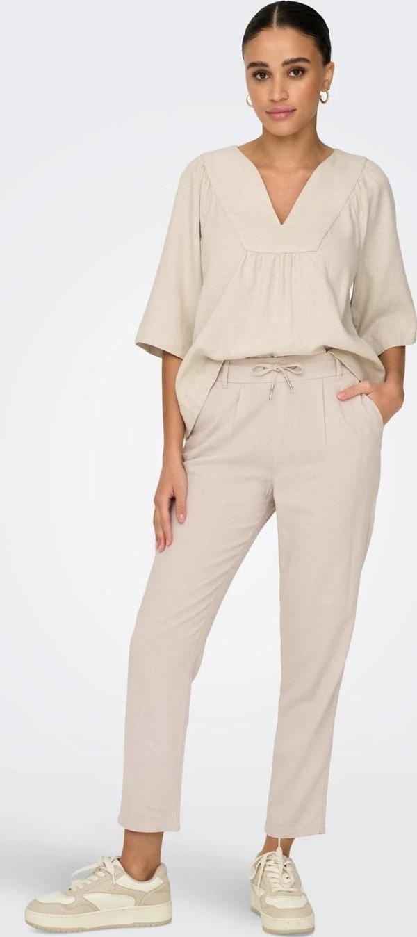Only Onlcaro-Poptrash Easy Linen Kadın Pantolon 15278710 - Image 1