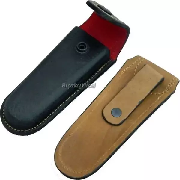 Hakiki Deri Çakı Kılıfı No:4 - 14 cm, Kemerlikli - Image 1