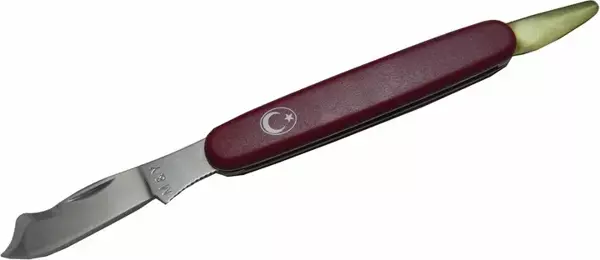 MY 004 Bağ / Bahçe/ Aşı Çakı Bıçağı 20 cm - Türk Bayraklı Plastik Sap - Image 1