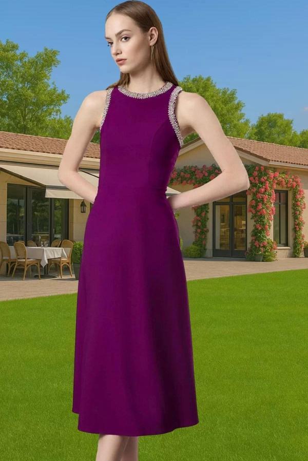 Midi Boy A Kesim Finike Dokuma Abiye Elbise Rahat Kullanım Modern Stil Rahat Kullanım Mükemmel Uyum - Image 1