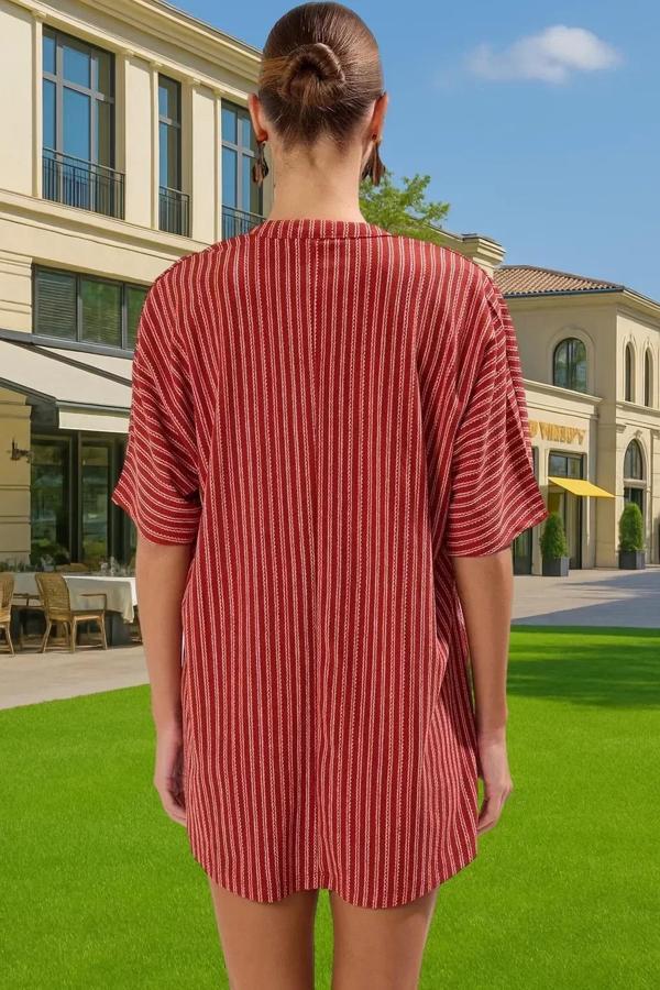 Şık Örme Bağlamalı Mini Plaj Elbisesi Rahat Kalıp Yazlık Kombin Dayanıklı Malzeme Rahat Ve Şık - Image 1