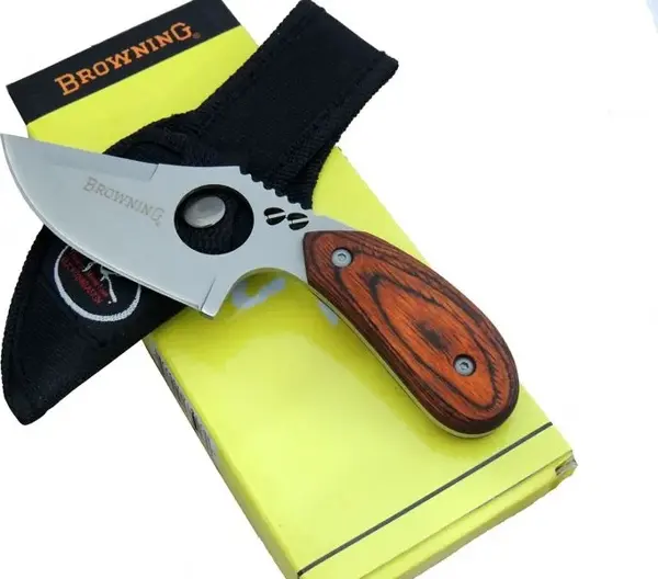 Browning 087 Yüzme Kamp Bıçak 16 cm - Ahşap Sap, Özel Kılıflı - Image 1