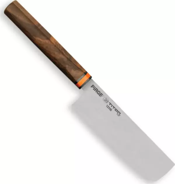 Pirge 12106 Titan East Dilimleme Nakiri Şef Bıçağı 16 cm - Ceviz Sap - Image 1
