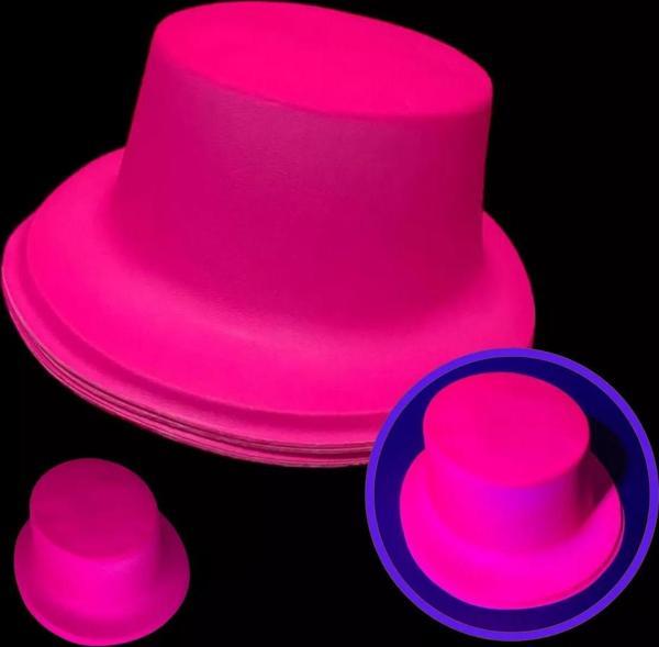 Neon Partisi Pembe Renk Plastik Fötr Şapka - Image 1