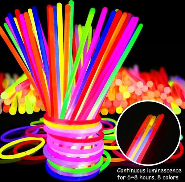 Karanlıkta Yanan Parlayan Fosforlu Glow Çubuk Bileklik 50 Adet - Image 1