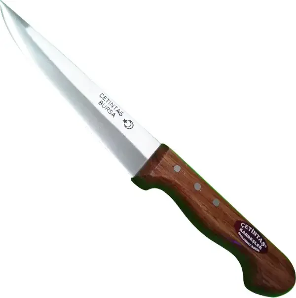 Çetintaş Bursa Kurban ve Kasap Bıçağı No:2, 16 cm, Ahşap Gül Sap - Image 1