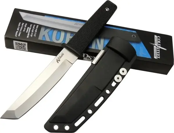 Cold Steel AUS 8A Kobun Tanto Outdoor / Av Bıçağı 25cm - Kılıflı, Kutulu, Siyah Plastik Sap - Image 1
