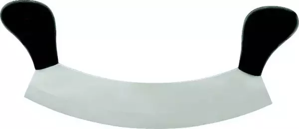 Ündeğerli Bursa Paslanmaz Çift Saplı Pizza Satır, Zırh Bıçağı 25 cm - Image 1
