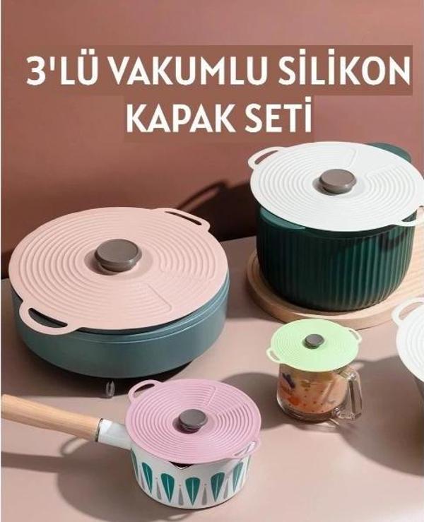 3'lü Vakumlu Silikon Kapak Seti - Image 1