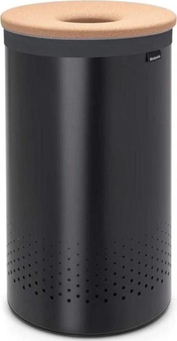 Brabantia Matt Black Mantar Kapaklı Çamaşır Sepeti 60l  - Image 1