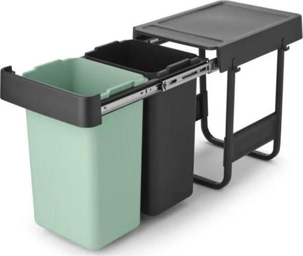 Brabantia Sort&go Buılt–ın Dark Grey Çöp Kutusu 2x15lt  - Image 1