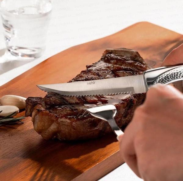 Nehir Yağız Steak Biftek Et Bıçağ 12 Adet - Image 1