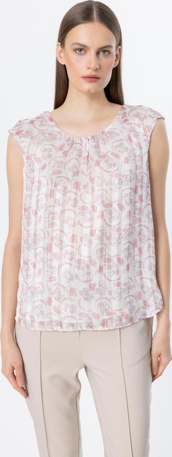 Ekol Kadın Desenli Kolsuz Bluz 3124 Pink - Image 1