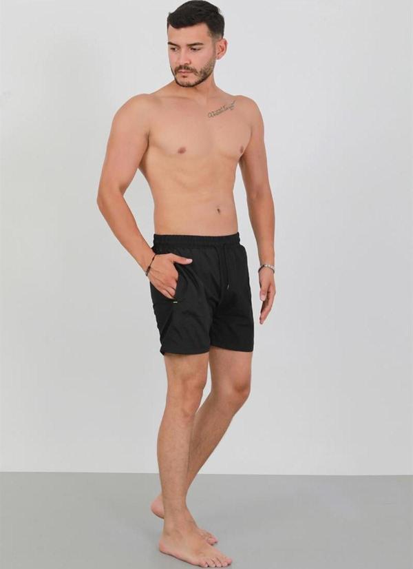 Celira Erkek Fermuarlı Cepli Deniz Şortu Siyah - Image 1