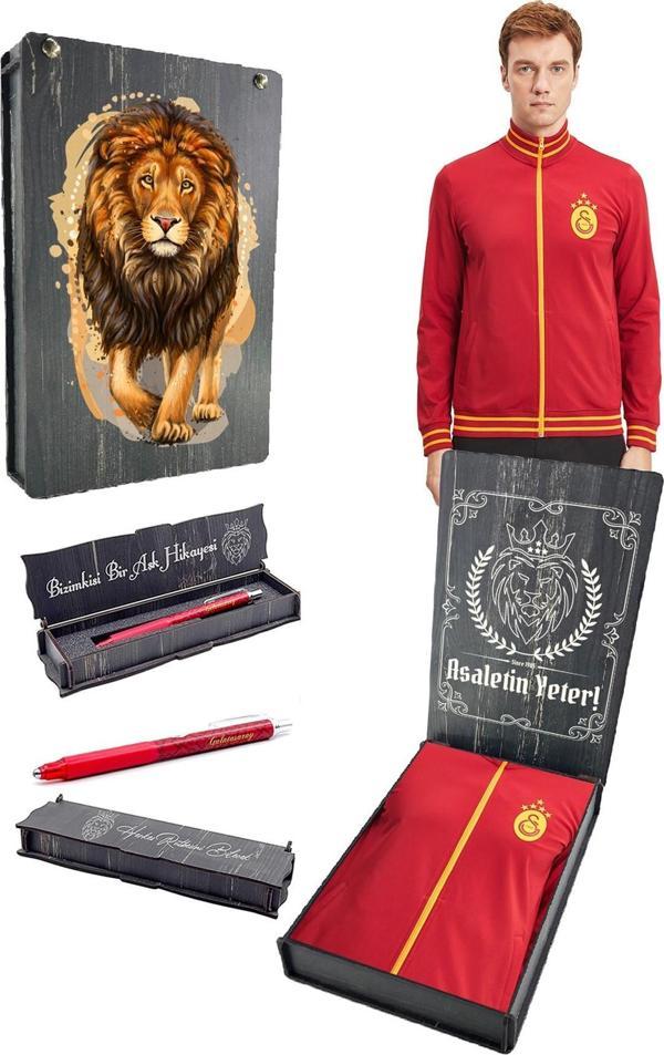 Galatasaray Orijinal Lisanslı Sarı Kırmızı 5 Yıldızlı Sweat + Uçlu Kalem Set Hediyelik Ah - Image 1