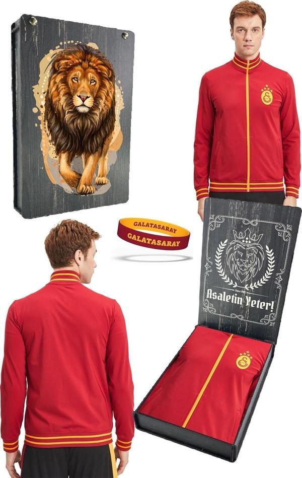 Galatasaray Orijinal Lisanslı Sarı Kırmızı 5 Yıldızlı Sweat + Silikon Bileklik Set Hediye - Image 1