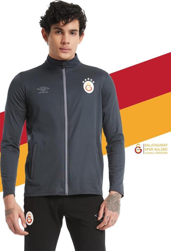 Galatasaray Orijinal Lisanslı 5 Yıldızlı Fermuarlı Antrasit Sweat - Image 1