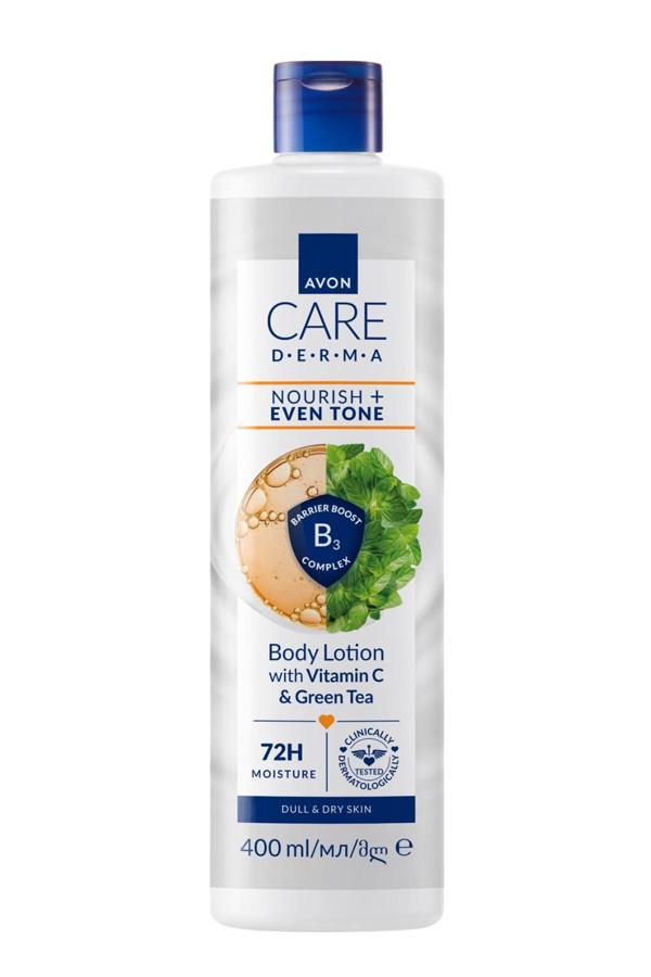 Care Derma Nemlendirici + Cilt Tonu Görünümünü Eşitleyici C Vitamini ve Yeşil Çay İçeren Vücut Losyonu 400ml - Image 1