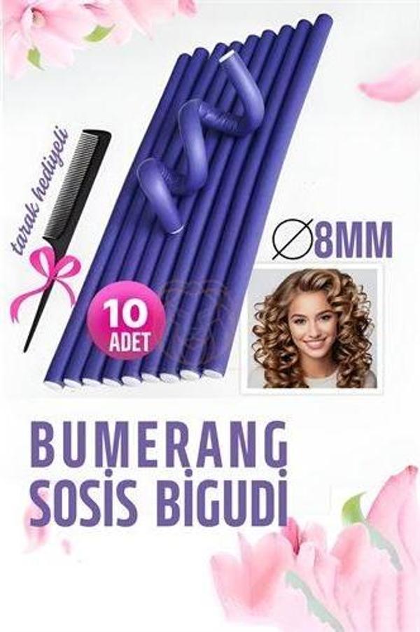 Bumerang Sosis Bigudi Tarak Seti 8 mm Kalınlık 10 Adet - Image 1