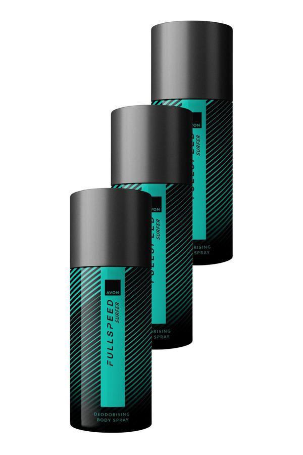 Full Speed Surfer Erkek Sprey Deodorant 150ml Üçlü Paket - Image 1