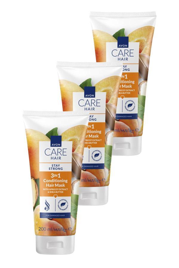 Care Kayısı Özü ve Shea Yağı İçeren 3’ü 1 Arada Saç Maskesi 200ml Üçlü Paket - Image 1