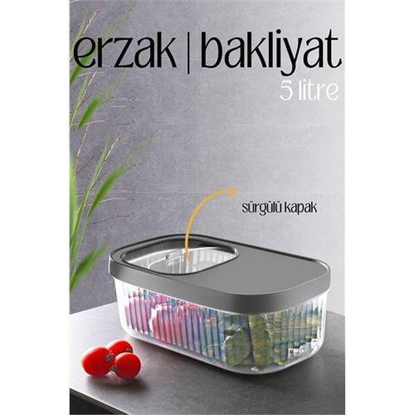 Erzak Bakliyat Kutusu Sürgülü Kapak 5 Litre - Image 1
